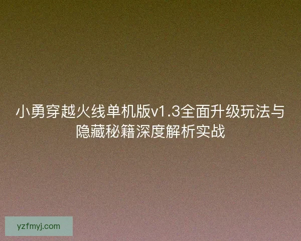 小勇穿越火线单机版v1.3全面升级玩法与隐藏秘籍深度解析实战