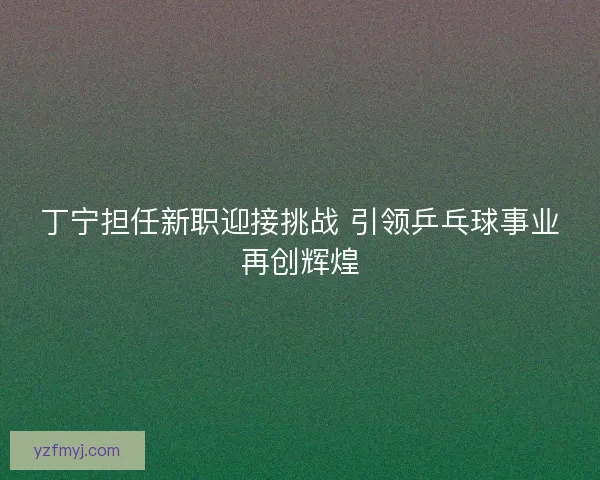 丁宁担任新职迎接挑战 引领乒乓球事业再创辉煌 丁宁担任新职迎接挑战 引领乒乓球事业再创辉煌